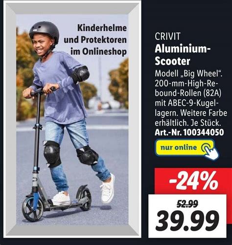 CRIVIT Aluminium-Scooter Angebot bei Aldi Nord