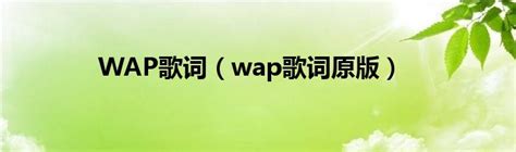 WAP歌词（wap歌词原版）_华夏智能网