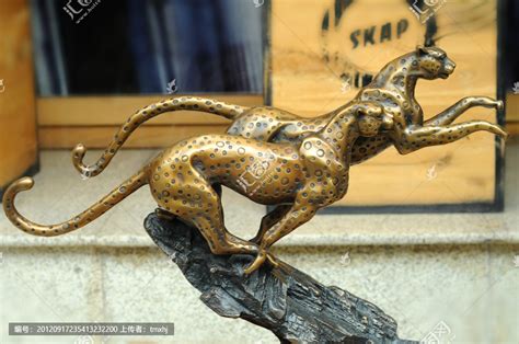 猎豹雕塑小品,工艺世界,文化艺术,摄影,汇图网www.huitu.com