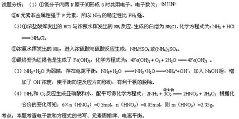 (1)实验室常用饱和NaNO2和NH4Cl溶液反应制取纯净氮气.反应式为: NaNO2+NH4Cl＝NaCl+N2↑+2H2O↑ H=-Q ...