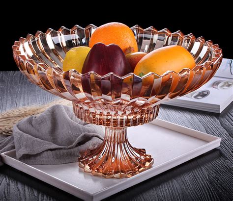 ktv水果盘客厅茶几水晶玻璃果盘碟创意大号拼盘圆形托盘欧式商用-淘宝网