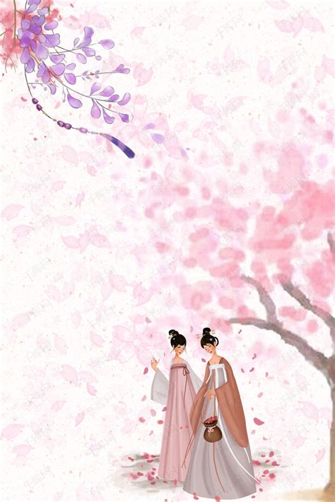 古风头像桃花背景图女生
