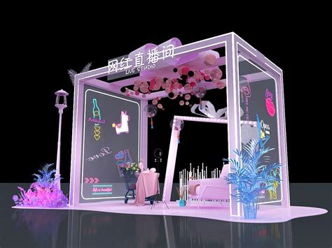 网红直播间 演播间 效果图设计 3D_设计狮Ming-站酷ZCOOL
