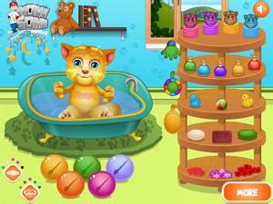 我的汤姆猫游戏,如何给汤姆猫洗澡