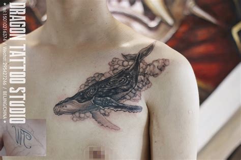 星空鲸鱼纹身图案,唯美星空鲸鱼纹身手臂纹身