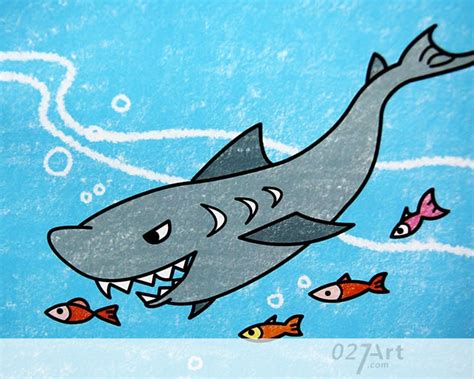 双人大鱼吃小鱼里的鲨鱼怎么画,《大鱼吃小鱼》鲑鱼篇