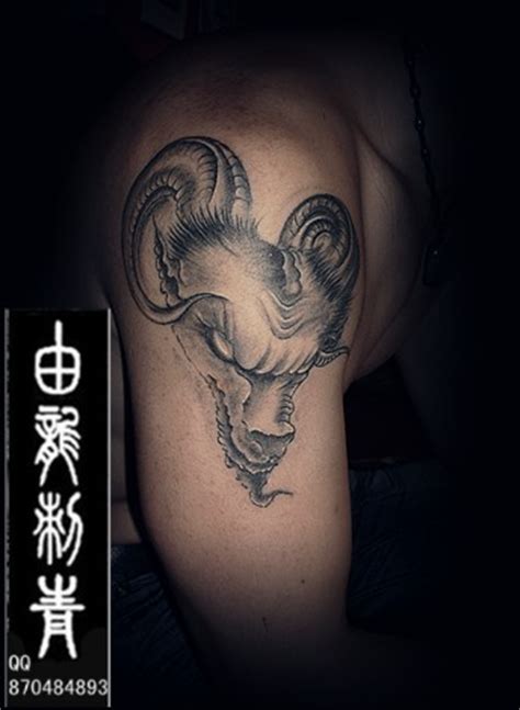 羊头纹身图片大全,纹身图案分类第8期