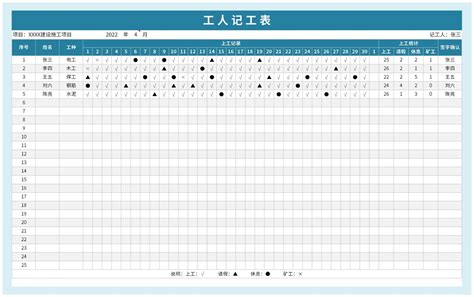 手机上用的记工簿表格软件