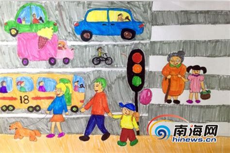 六年级交通安全绘画作品