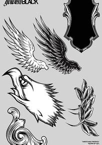 老鹰头盾牌的纹身,鹰纹身素材推荐