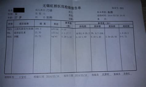 怀孕化验单图片高清截图