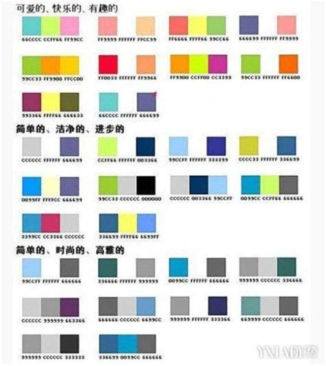 服装颜色搭配表,哪几种颜色配在一起舒服
