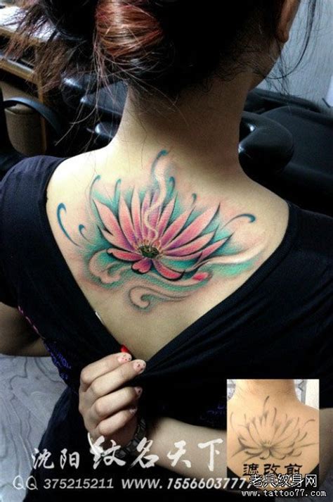 彩色莲花纹身,非常美的莲花纹身