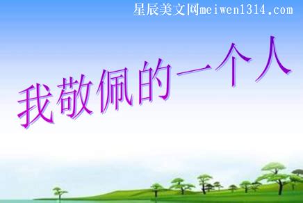 我最敬佩的一个人-写人作文300字[经典4篇]