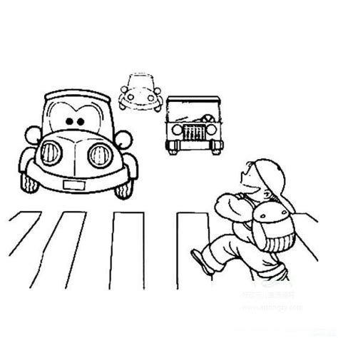 交通安全幼儿简笔画简单