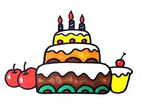 五年六色的蛋糕怎么画,原来那些五颜六色的蛋糕画起来这么简单呀