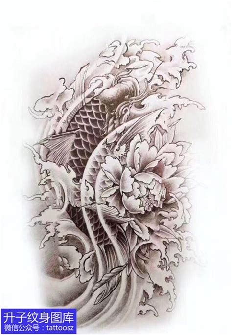 莲花鲤鱼纹身图片,最常见的纹身图案小寓意