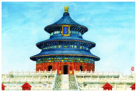 北京天安门的画画作品