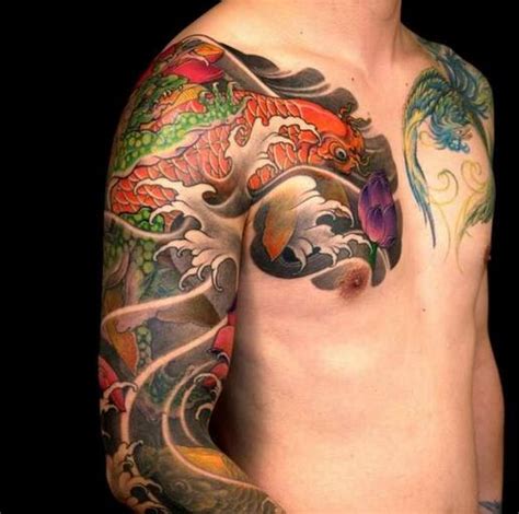 菊花配鲤鱼纹身图片,般若在纹身中的注解值得一看