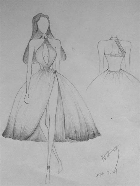 服装设计鱼尾裙铅笔画,鱼尾裙怎么穿比较好看