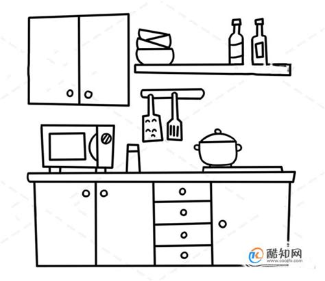 非常简单的厨房怎么画,厨房怎么画简单的图片大全集