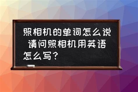 照相机的英文是什么