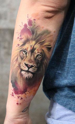 男士狮子座腿部个性纹身,十二星座之狮子座纹身图案分享~
