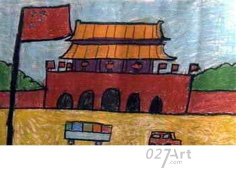 儿童画北京天安门