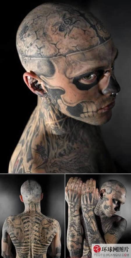 僵尸男孩纹身视频,花2亿纹身的僵尸男孩