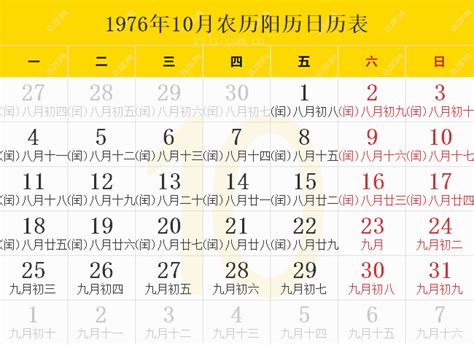 1973年8月初八的阳历