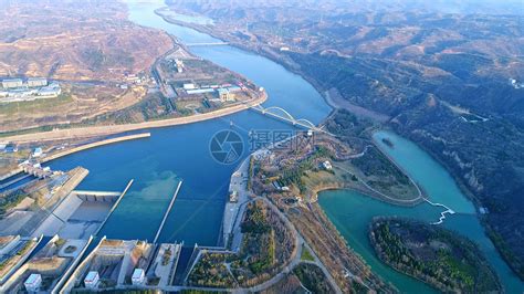 贵州黄什么湾水利枢纽,航拍建设中的贵州黄家湾水利枢纽工程