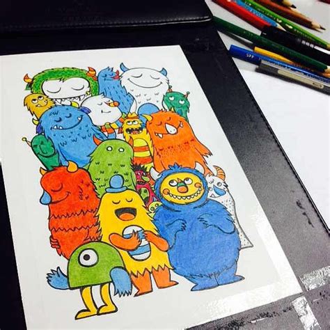 怪兽元素儿童画