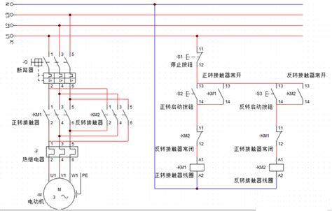 求电机正反转控制电路实物接线图...