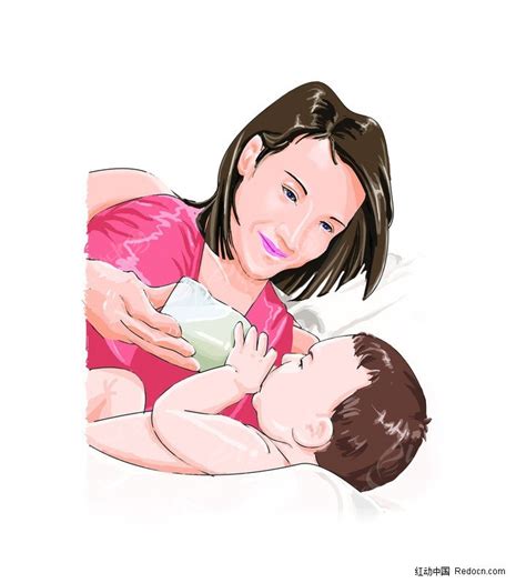 宝妈育儿卡通图