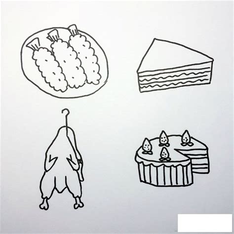 画100种可爱零食简笔画